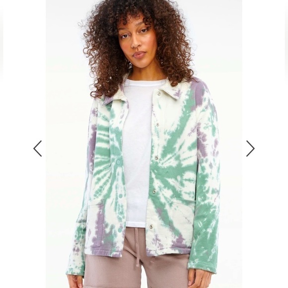 NWT Anthropologie LACAUSA Kismet Terry Fabric Jacket Sugarplum Swirl Size Large - Picture 1 of 15